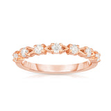 0.33Ct Diamond Stackable Milligrain Ring in 14K Gold