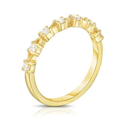 0.33Ct Diamond Stackable Milligrain Ring in 14K Gold