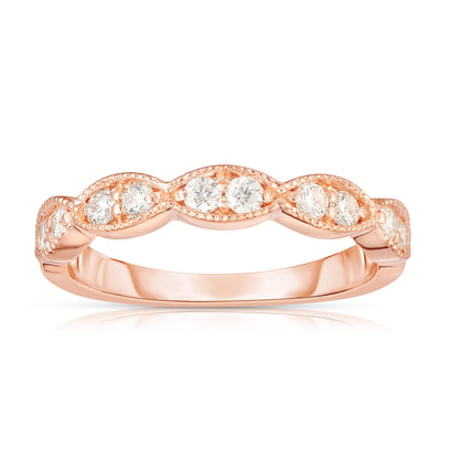 0.33Ct Diamond Milligrain Wedding Band in 14K Gold