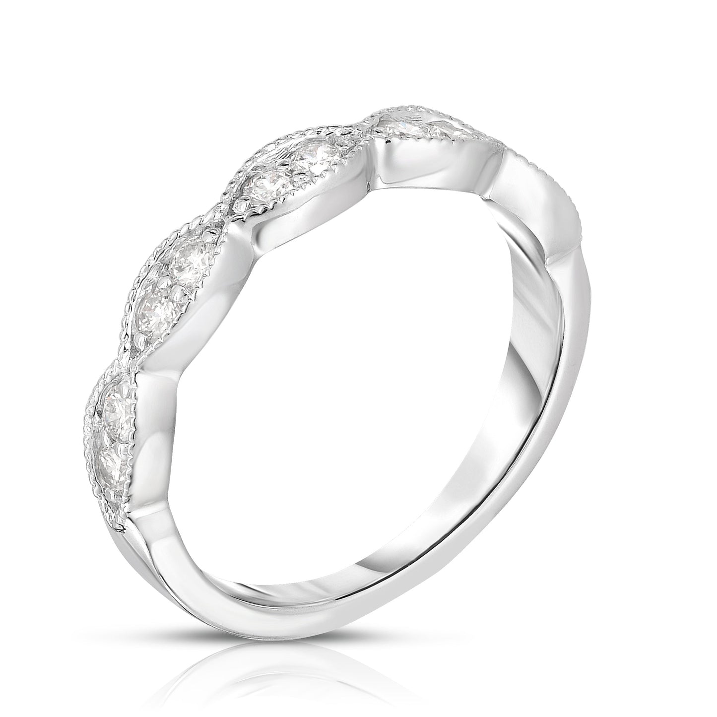 0.33Ct Diamond Milligrain Wedding Band in 14K Gold