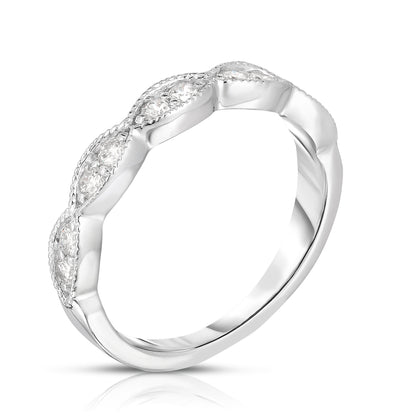 0.33Ct Diamond Milligrain Wedding Band in 14K Gold