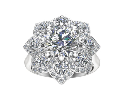 2.40Ct Diamond Engagement Ring in 14K White Gold
