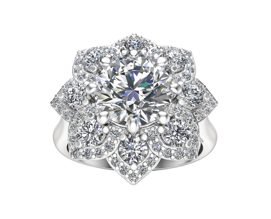 2.40Ct Diamond Engagement Ring in 14K White Gold