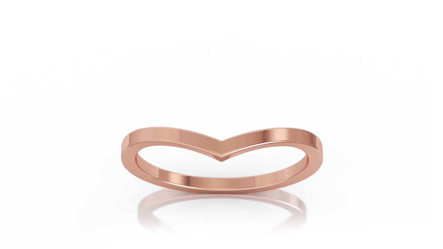 Curved Stackable Ring in 14K Gold