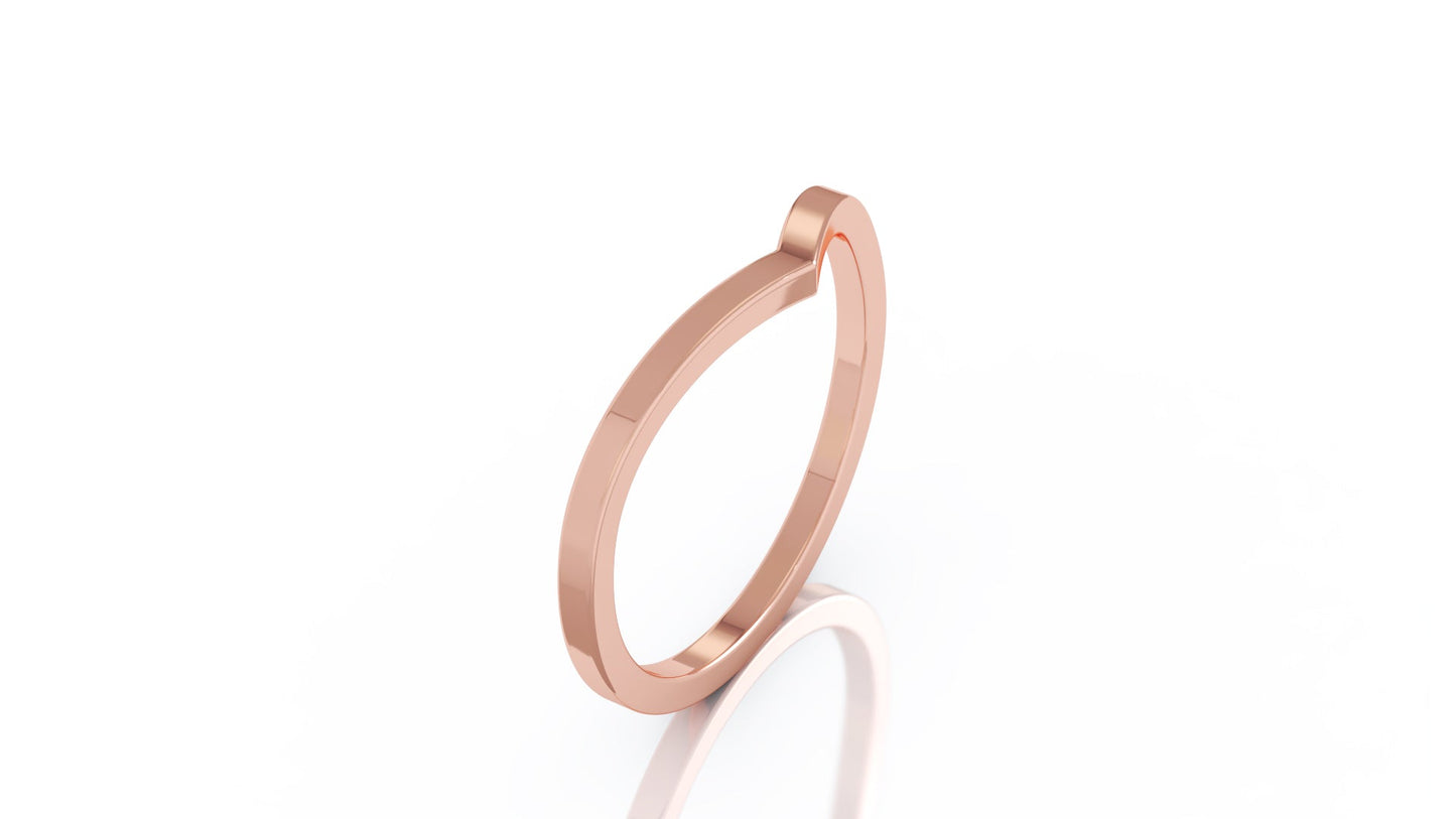Curved Stackable Ring in 14K Gold