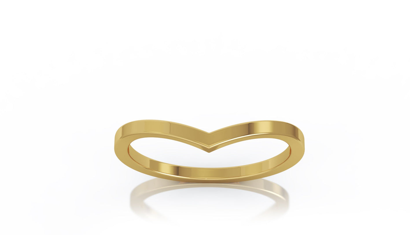 Curved Stackable Ring in 14K Gold