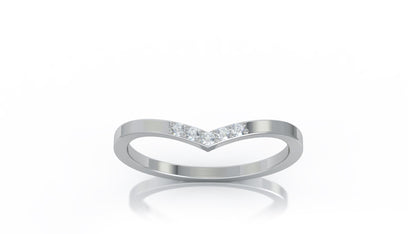 Curved 0.06Ct Diamond Stackable Ring in 14K Gold