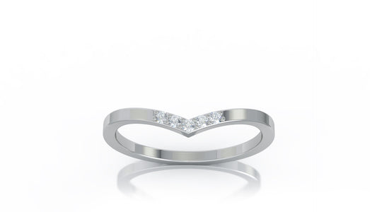 Curved 0.06Ct Diamond Stackable Ring in 14K Gold