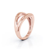 Open Lines Split Ring in 14K Gold