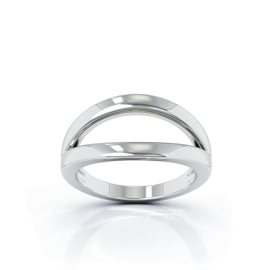 Open Lines Split Ring in 14K Gold