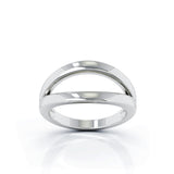 Open Lines Split Ring in 14K Gold