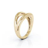 Open Lines Split Ring in 14K Gold
