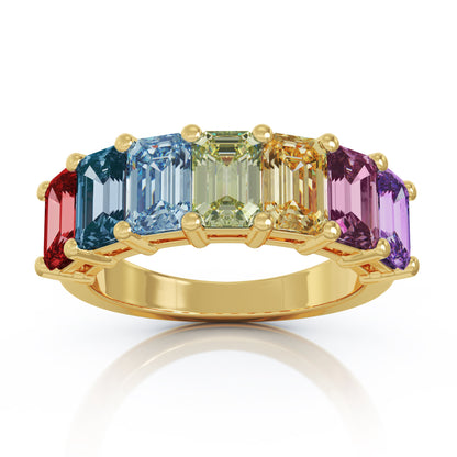 6x4MM Emerald Cut Gemstone Ring in 14K Gold