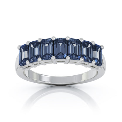 5x3MM Emerald Cut Multi-Sapphire Ring in 14K Gold