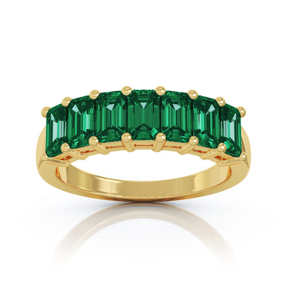 5x3MM Emerald Cut Multi-Sapphire Ring in 14K Gold