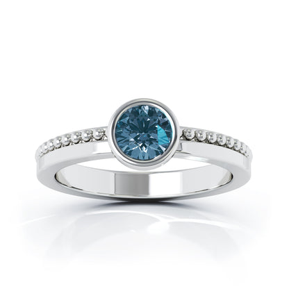 Bezel 5MM Gemstone Bead Ring in 14K Gold