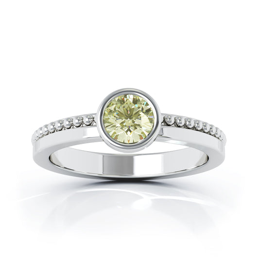 Bezel 5MM Gemstone Bead Ring in 14K Gold