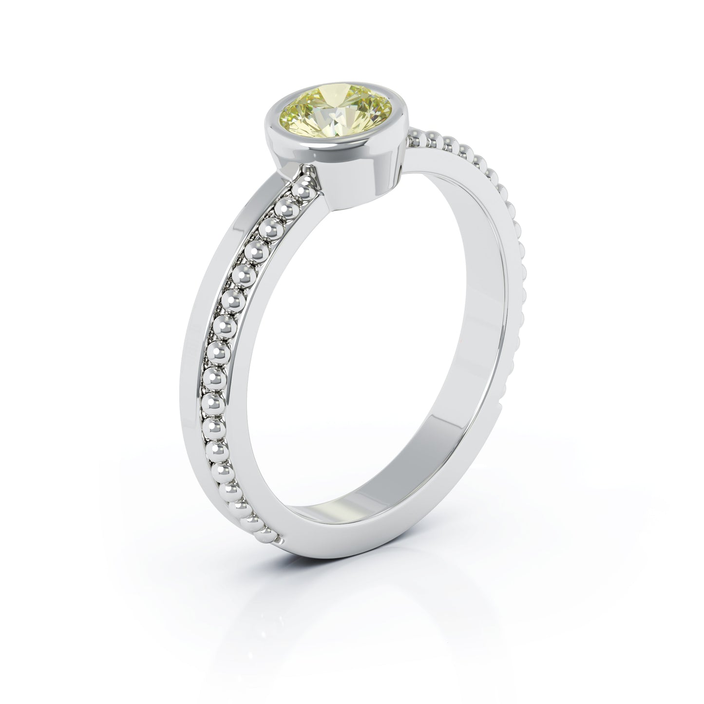 Bezel 5MM Gemstone Bead Ring in 14K Gold