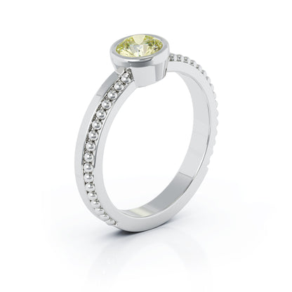 Bezel 5MM Gemstone Bead Ring in 14K Gold