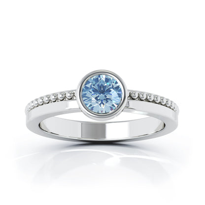 Bezel 5MM Gemstone Bead Ring in 14K Gold
