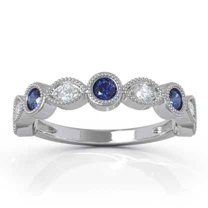 0.42Ct Diamond Milligrain Wedding Band in 14K Gold