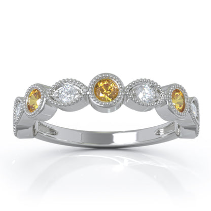0.42Ct Diamond Milligrain Wedding Band in 14K Gold