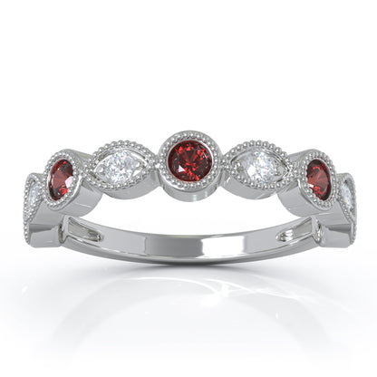 0.42Ct Diamond Milligrain Wedding Band in 14K Gold