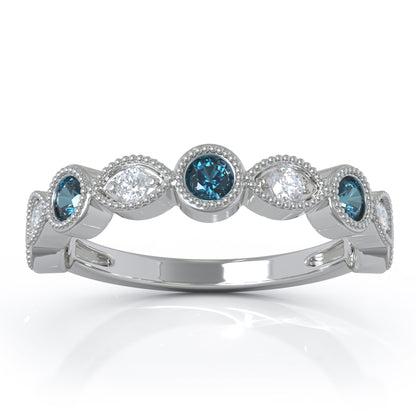 0.42Ct Diamond Milligrain Wedding Band in 14K Gold