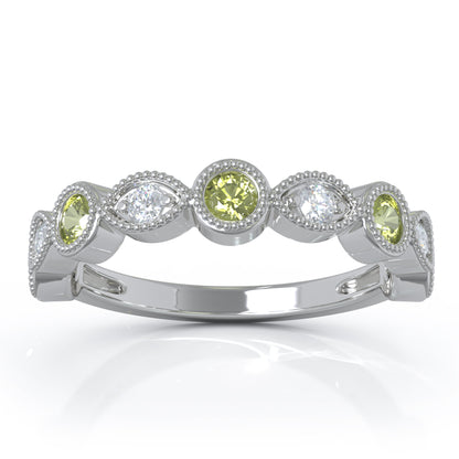 0.42Ct Diamond Milligrain Wedding Band in 14K Gold