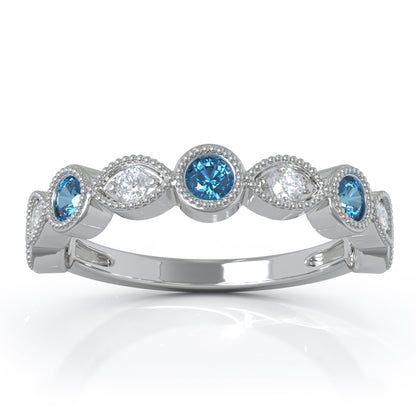 0.42Ct Diamond Milligrain Wedding Band in 14K Gold