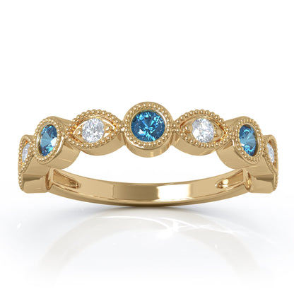 0.42Ct Diamond Milligrain Wedding Band in 14K Gold