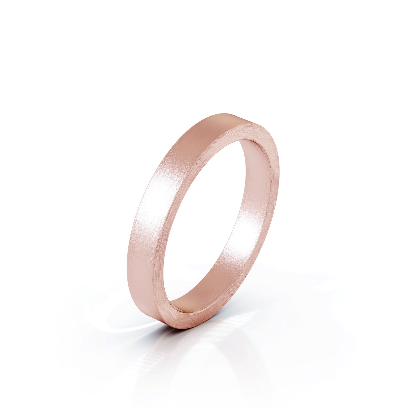 Square Profile 3MM Matte Finish Wedding Band in 14K Gold