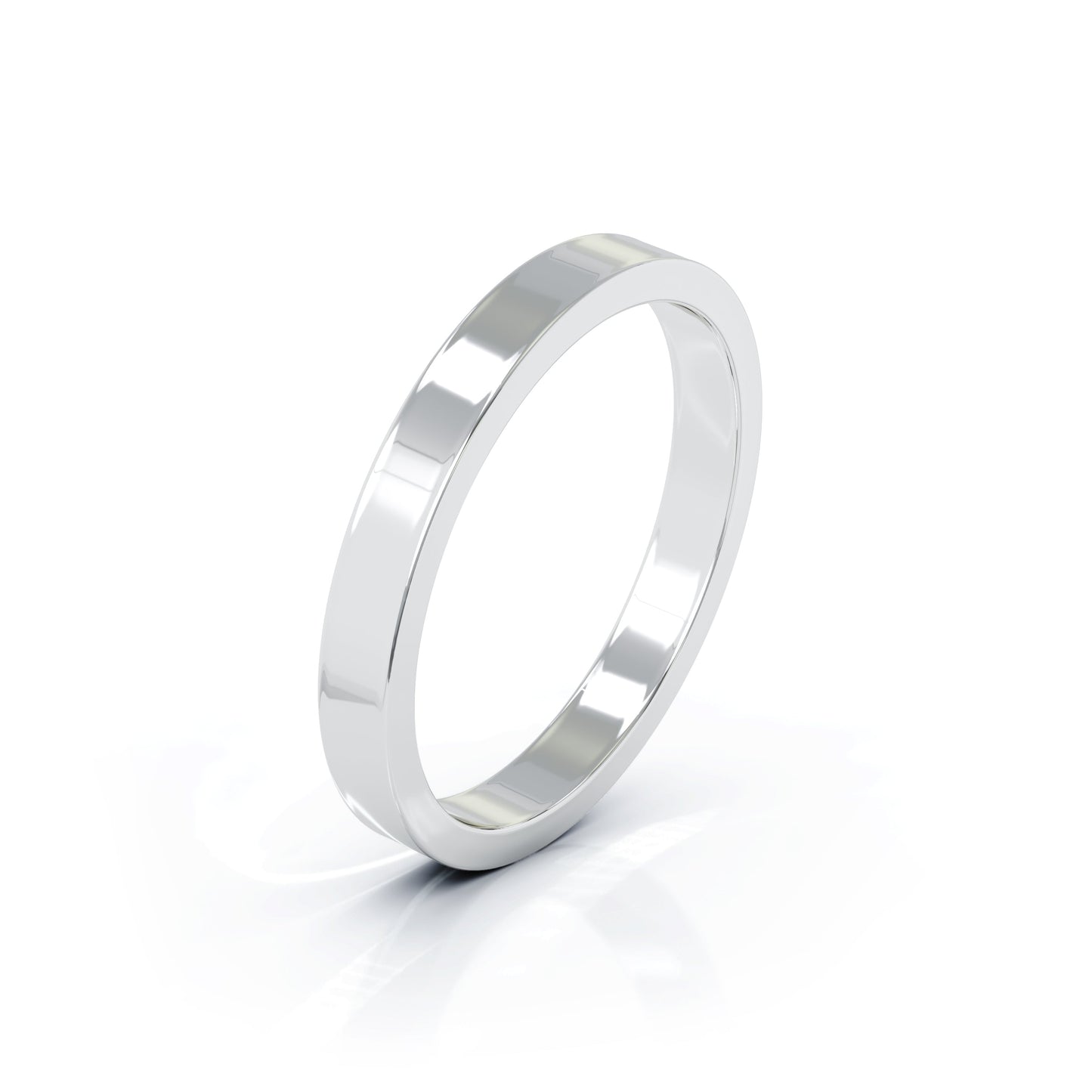 Square Profile 3MM High Polished Wedding Band in 14K Gold