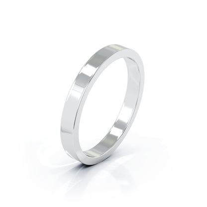 Square Profile 3MM High Polished Wedding Band in 14K Gold