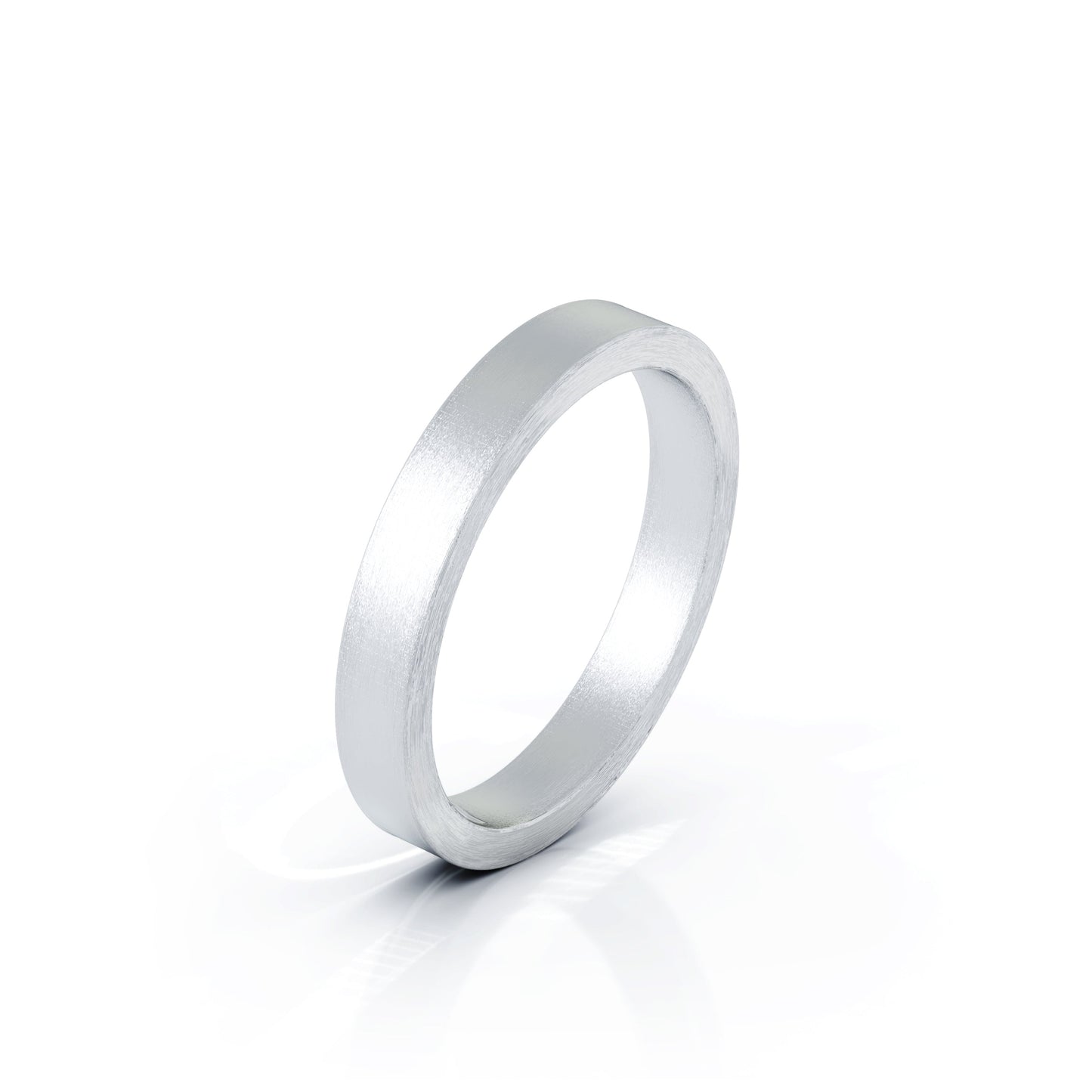 Square Profile 3MM Matte Finish Wedding Band in 14K Gold