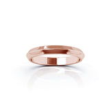 Triangle Profile 3MM High Polished Wedding Band in 14K Gold