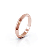 Triangle Profile 3MM High Polished Wedding Band in 14K Gold