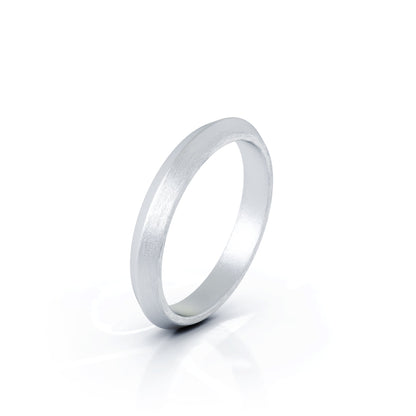 Triangle Profile 3MM Matte Finish Wedding Band in 14K Gold