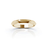 Triangle Profile 3MM High Polished Wedding Band in 14K Gold