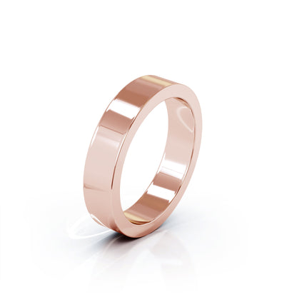 Square Profile 4.5MM High Polished Wedding Band in 14K Gold