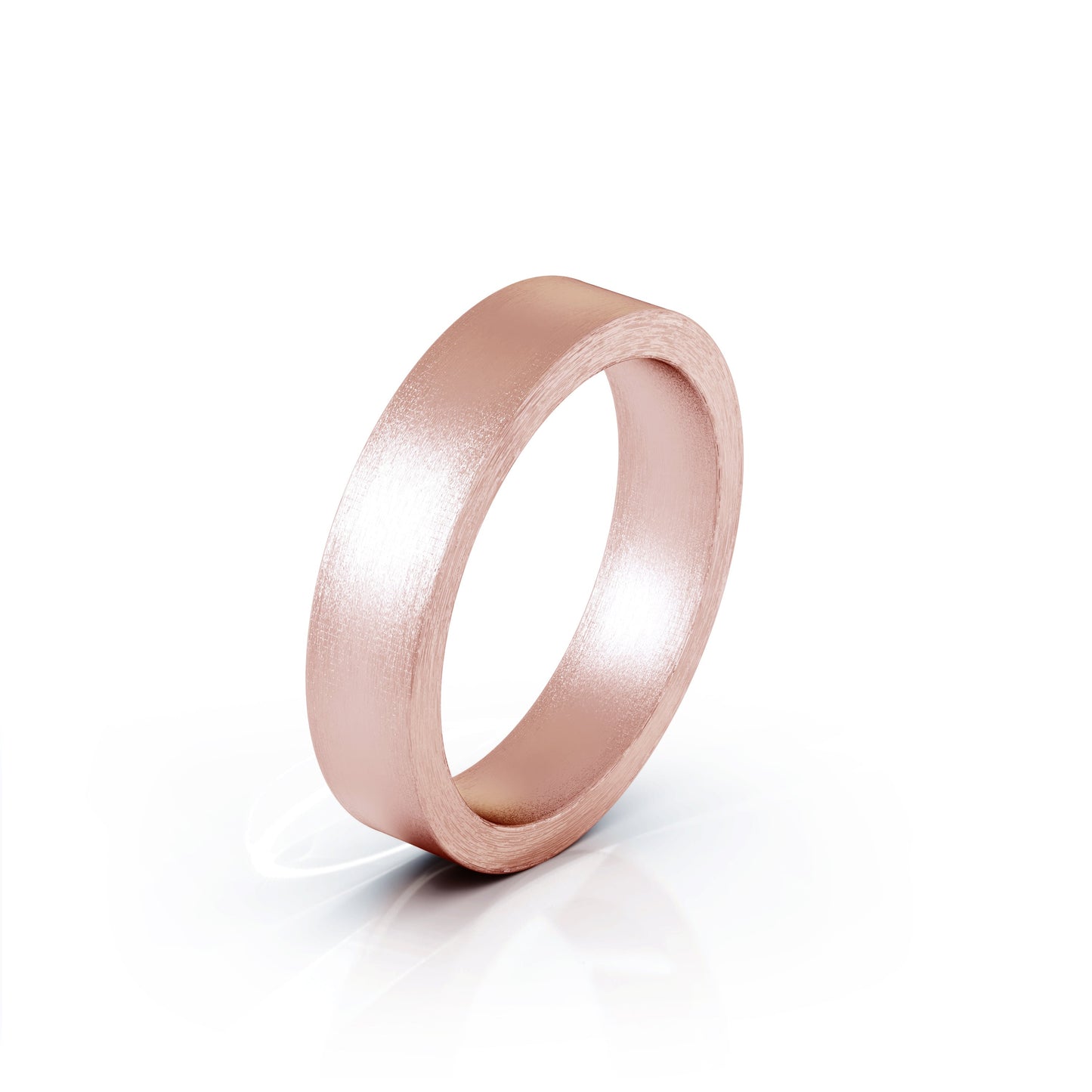 Square Profile 4.5MM Matte Finish Wedding Band in 14K Gold
