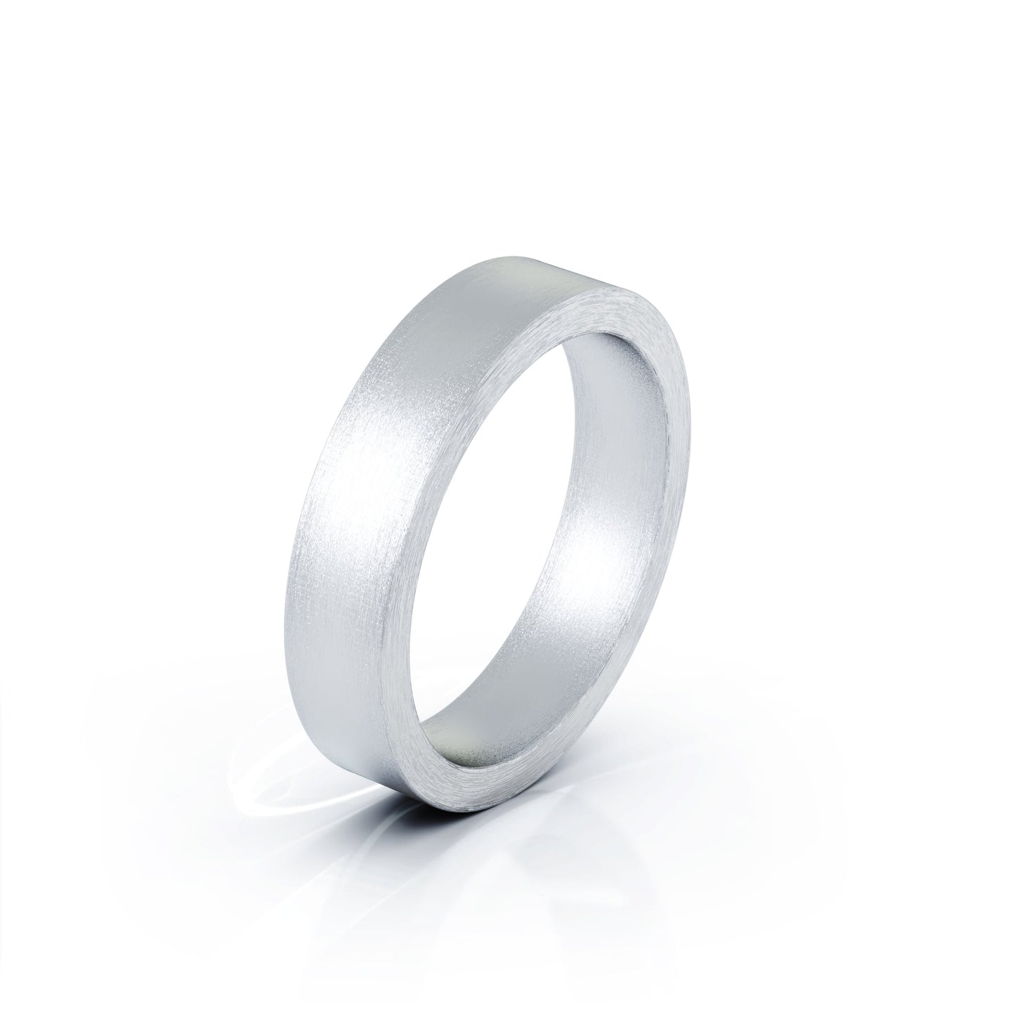 Square Profile 4.5MM Matte Finish Wedding Band in 14K Gold