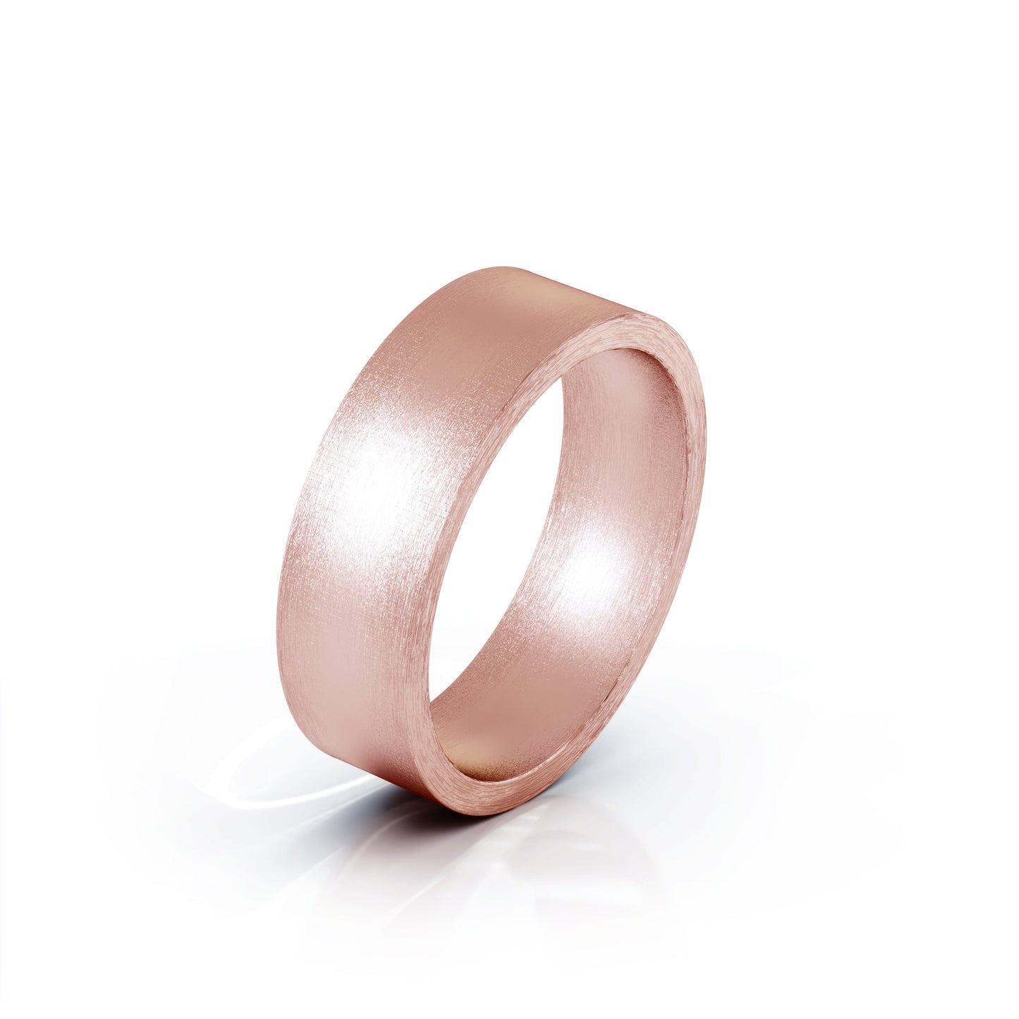 Square Profile 6MM Matte Finish Wedding Band in 14K Gold