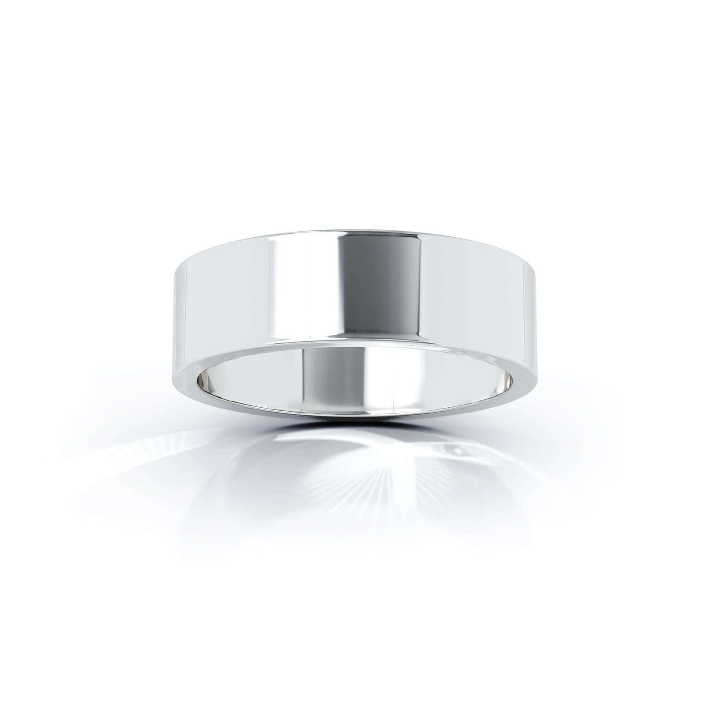Square Profile 6MM High Polished Wedding Band in 14K Gold