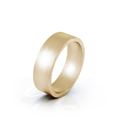 Square Profile 6MM Matte Finish Wedding Band in 14K Gold