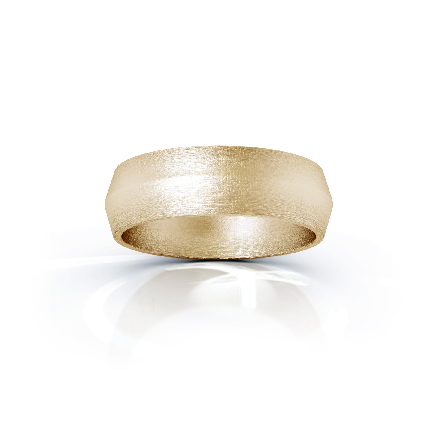Triangle Profile 6MM Matte Finish Wedding Band in 14K Gold
