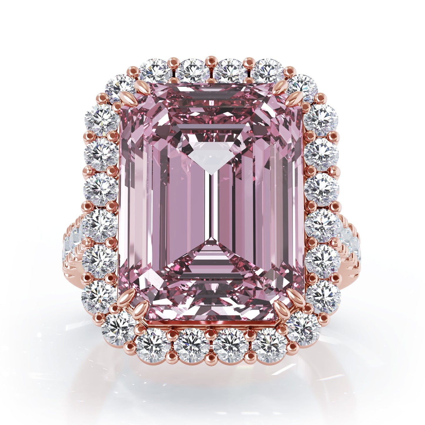 Emerald Cut Gemstone & 1.35Ct Diamond Ring in 14K Gold