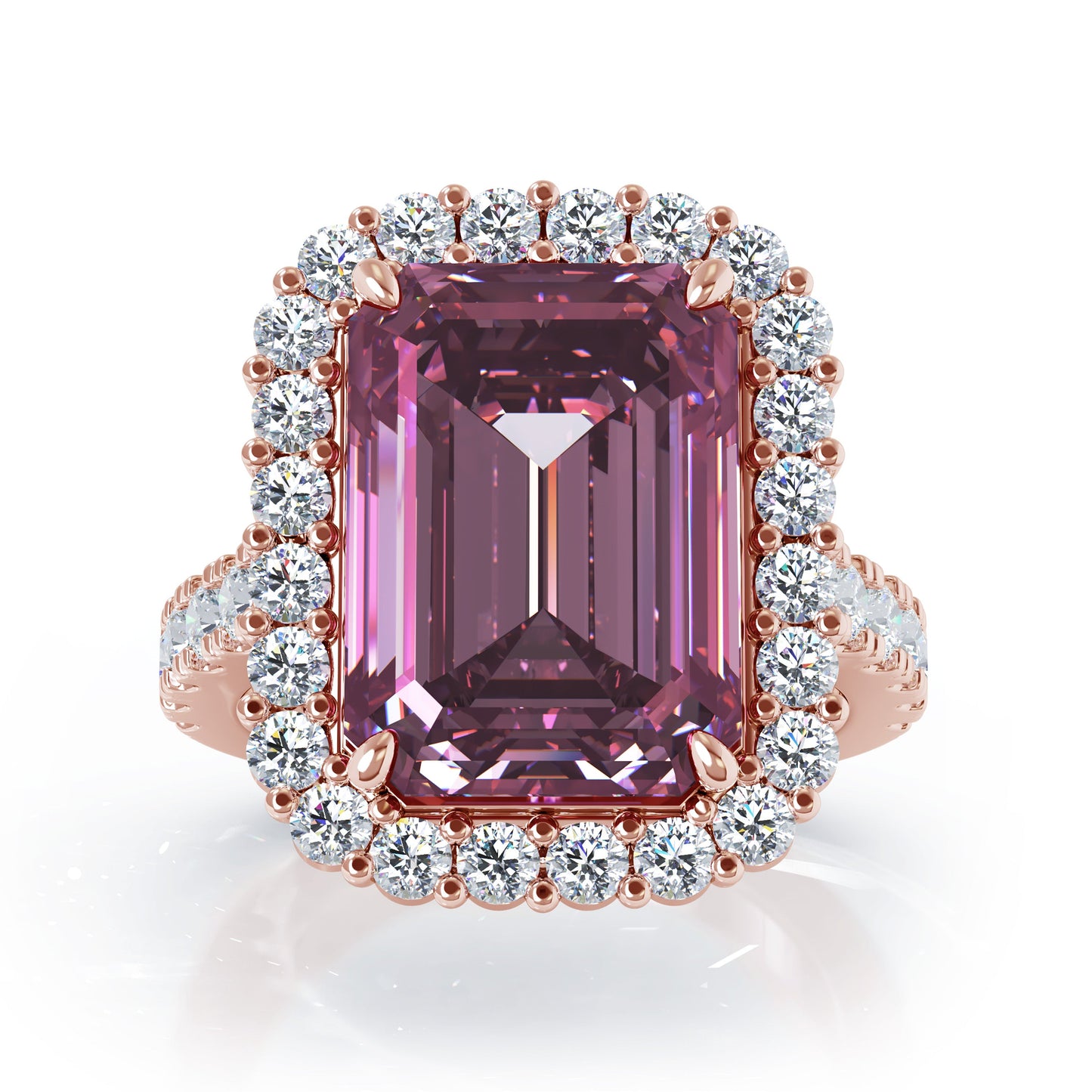 Emerald Cut Tourmaline & 1.45Ct Diamond Ring in 14K Gold