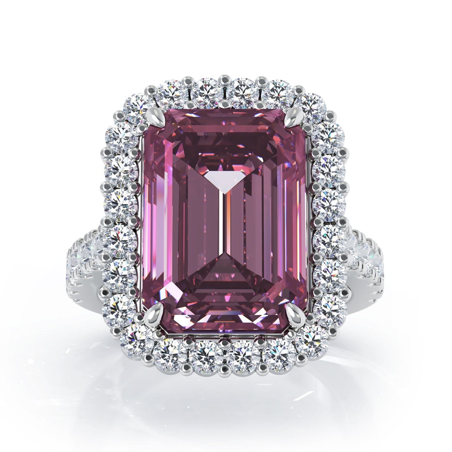 Emerald Cut Tourmaline & 1.45Ct Diamond Ring in 14K Gold