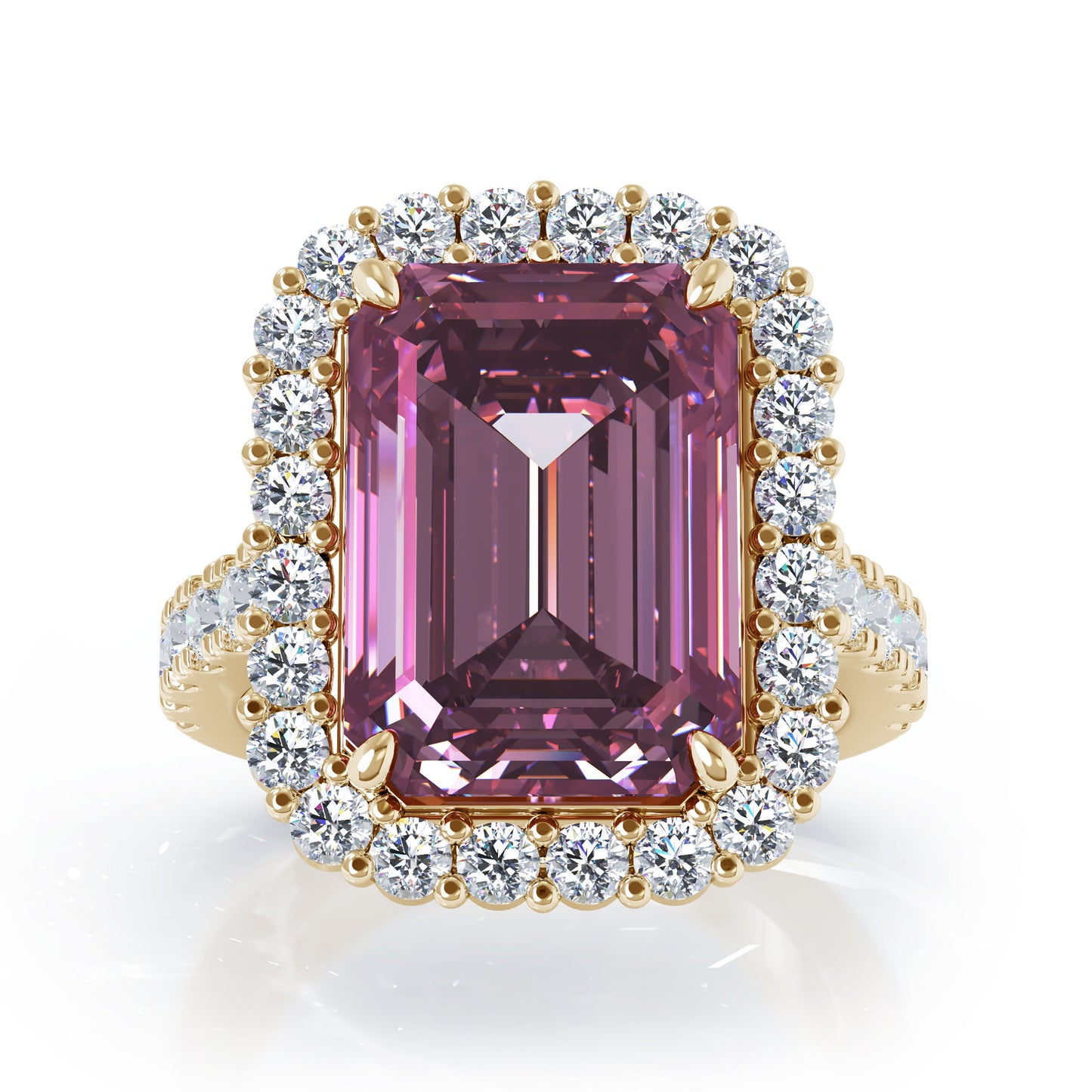 Emerald Cut Tourmaline & 1.45Ct Diamond Ring in 14K Gold